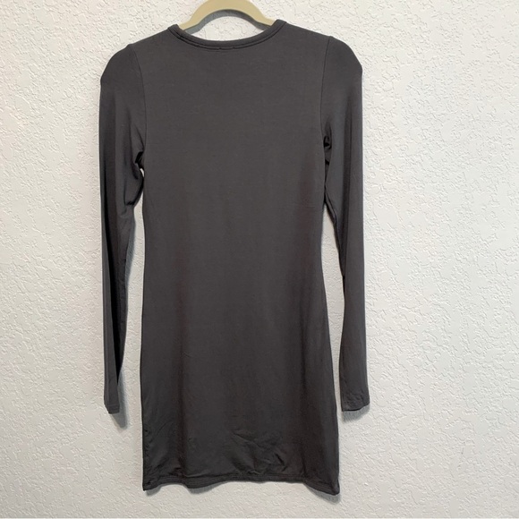 Wilfred Free Stayover Aritiza Gray Long Sleeve Bodycon Mini Dress - Picture 6 of 6